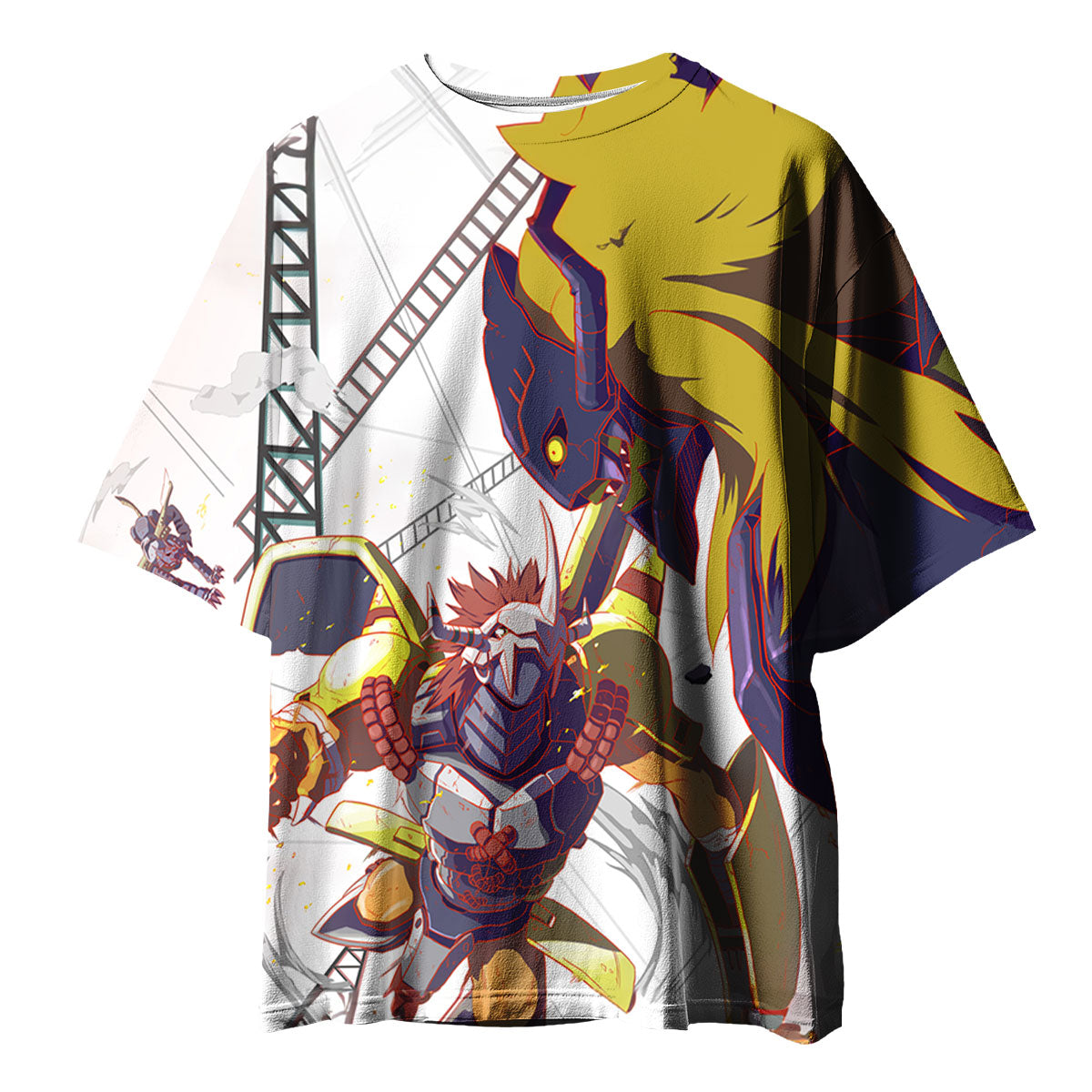 Digimon Adventure Wargreymon Smashing Diaboromon With Yellow Energy Anime Apparel