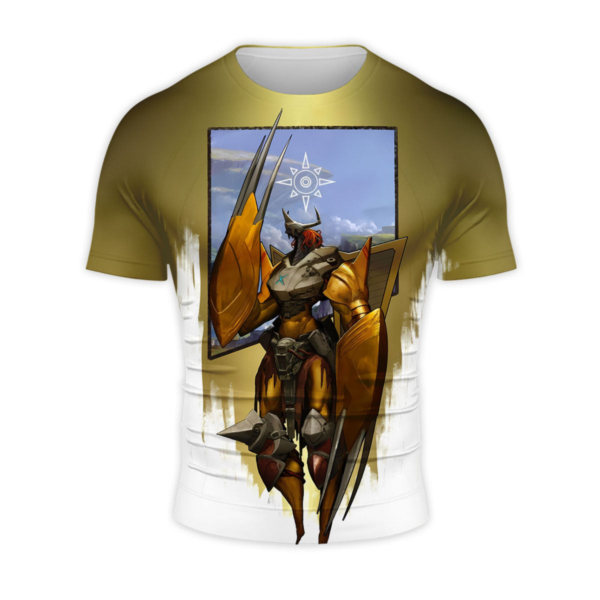 Digimon Adventure Wargreymon Standing In Gold And White Area Anime Apparel