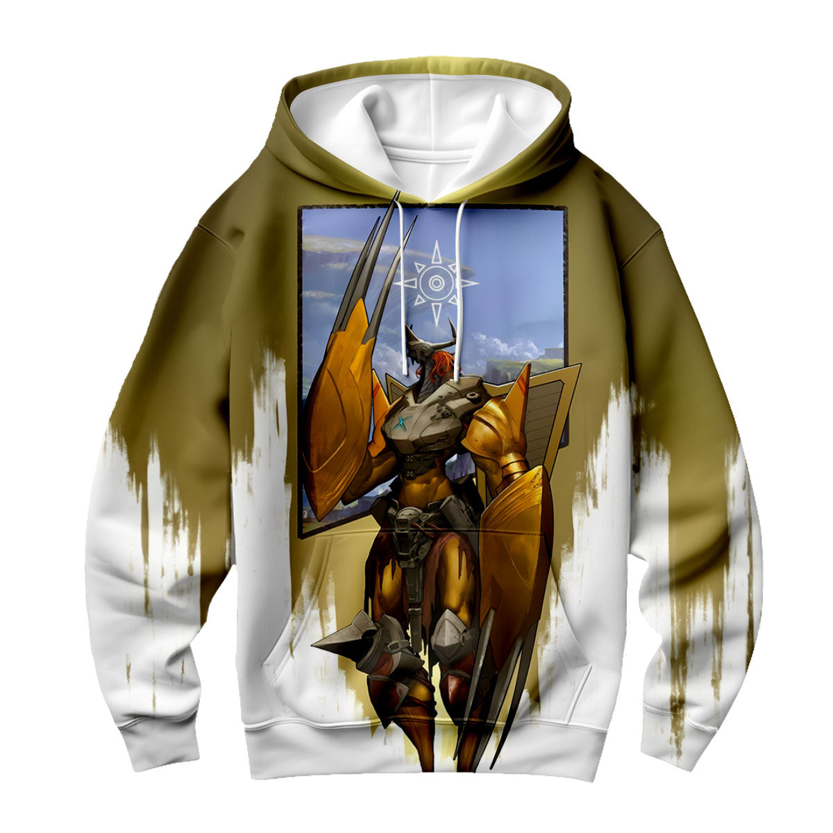 Digimon Adventure Wargreymon Standing In Gold And White Area Anime Apparel