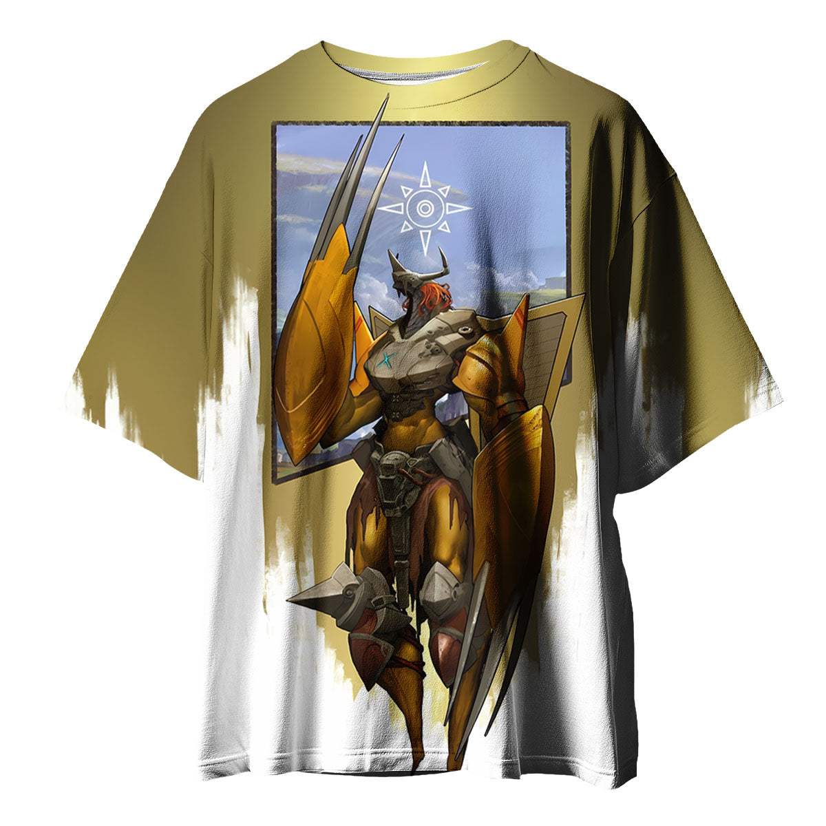 Digimon Adventure Wargreymon Standing In Gold And White Area Anime Apparel