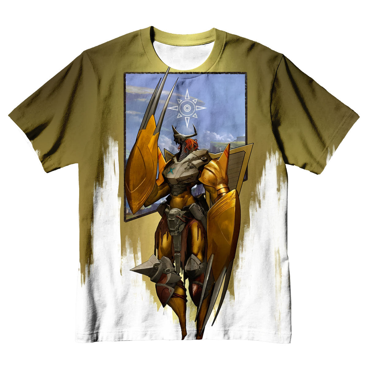 Digimon Adventure Wargreymon Standing In Gold And White Area Anime Apparel