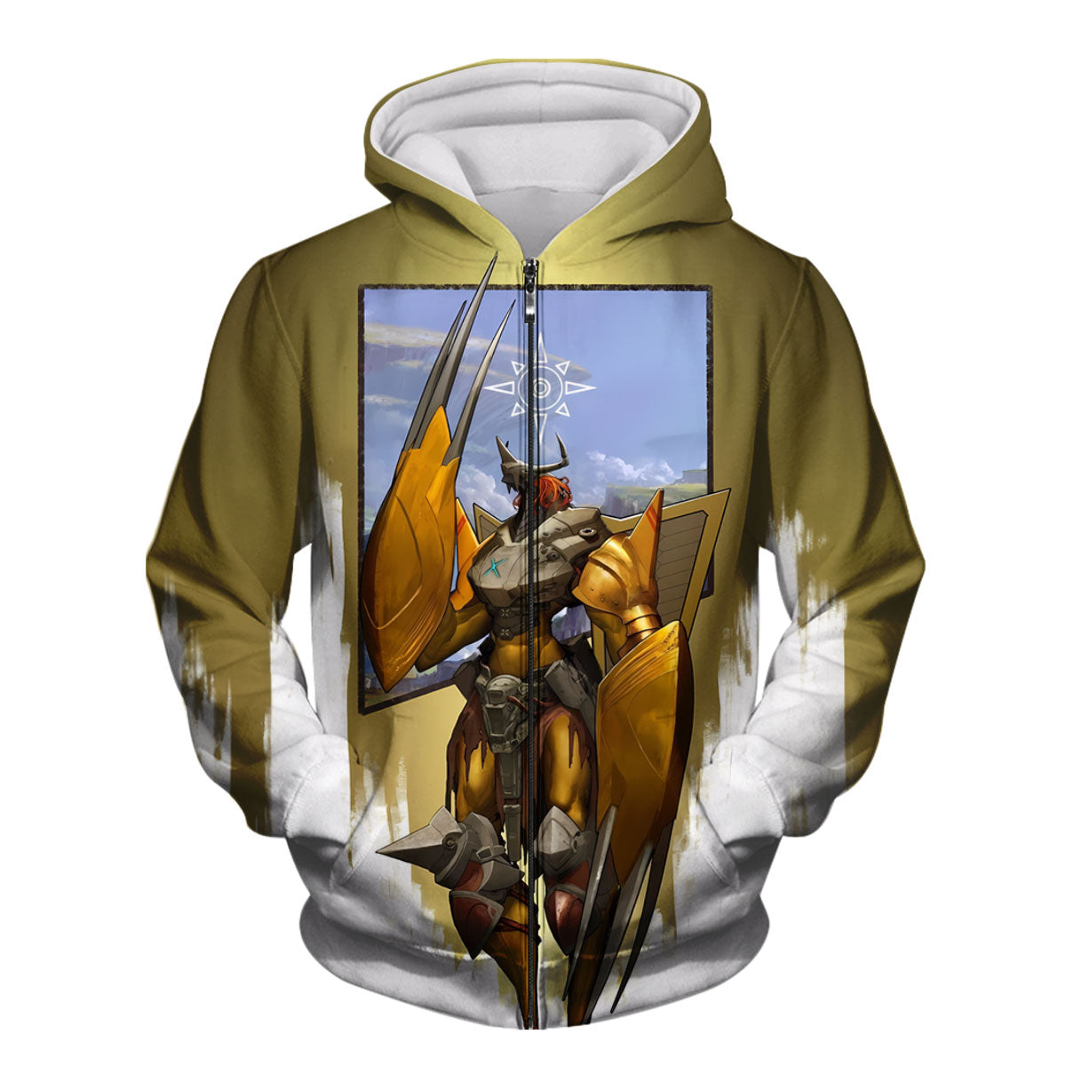 Digimon Adventure Wargreymon Standing In Gold And White Area Anime Apparel