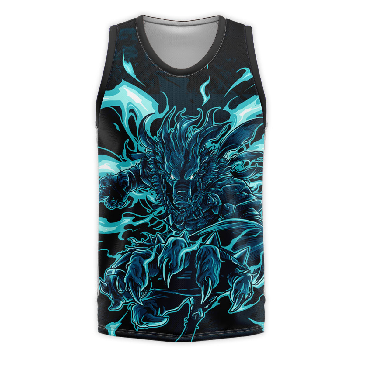 Digimon Adventure Weregarurumon Artwork Glowing With Blue Light Anime Apparel