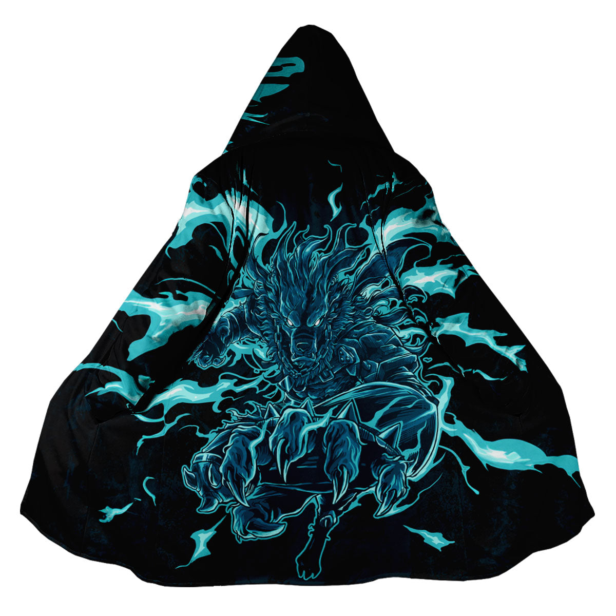 Digimon Adventure Weregarurumon Artwork Glowing With Blue Light Anime Apparel