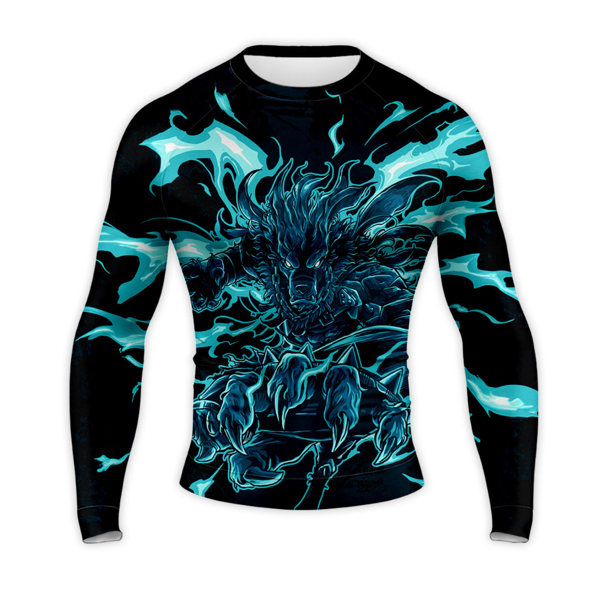 Digimon Adventure Weregarurumon Artwork Glowing With Blue Light Anime Apparel