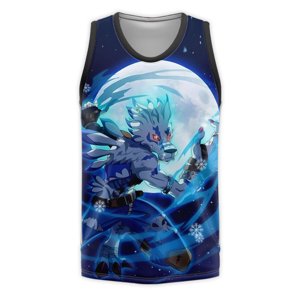 Digimon Adventure Weregarurumon Attacking Under Blue Moonlight Anime Apparel