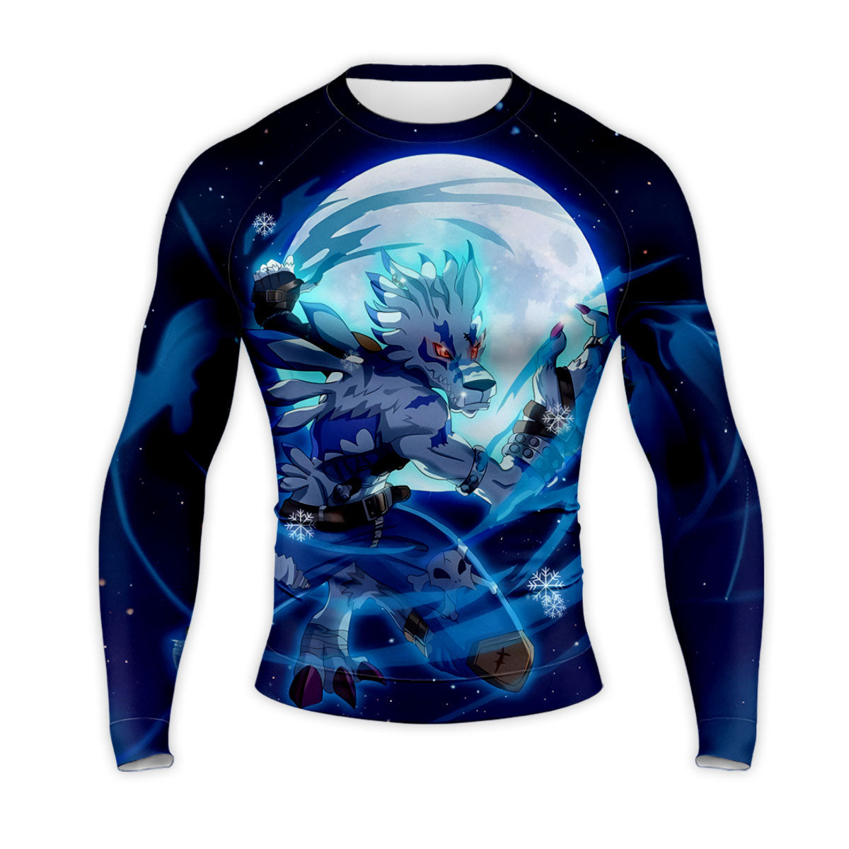 Digimon Adventure Weregarurumon Attacking Under Blue Moonlight Anime Apparel