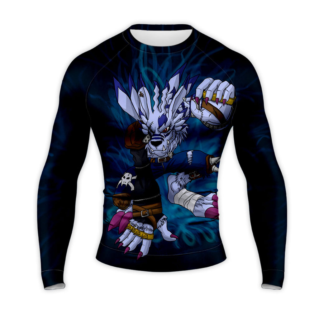 Digimon Adventure Weregarurumon Blue And White Color Scheme Anime Apparel