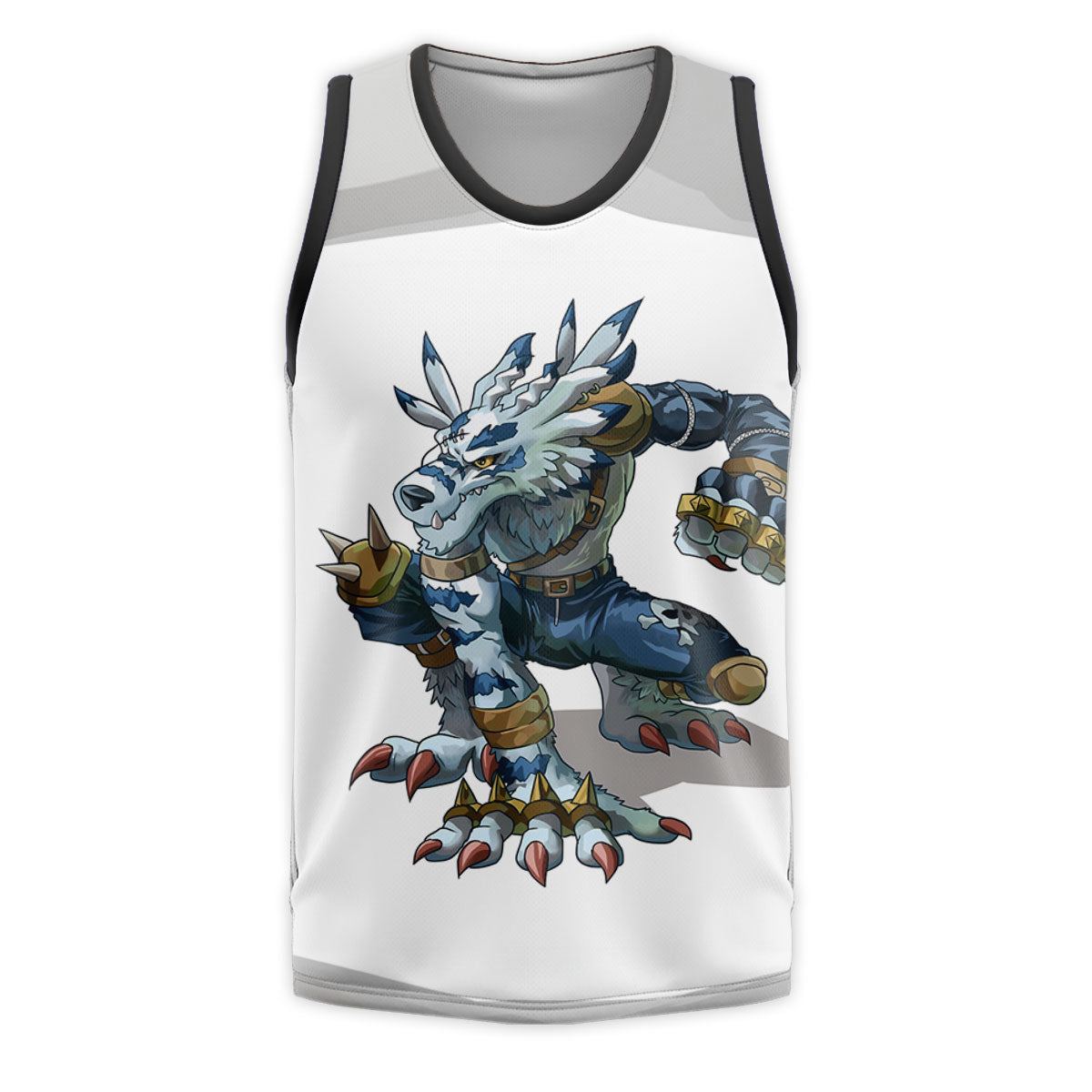 Digimon Adventure Weregarurumon Crouching On White Background Anime Apparel