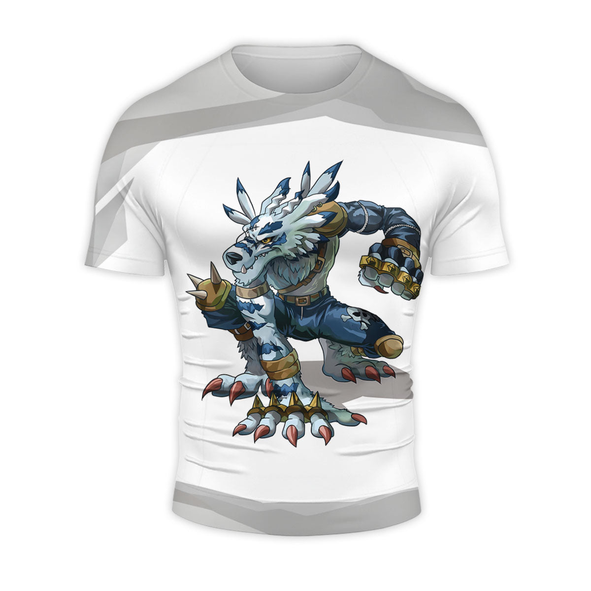 Digimon Adventure Weregarurumon Crouching On White Background Anime Apparel