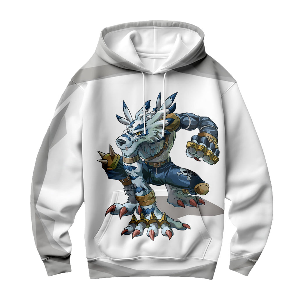 Digimon Adventure Weregarurumon Crouching On White Background Anime Apparel