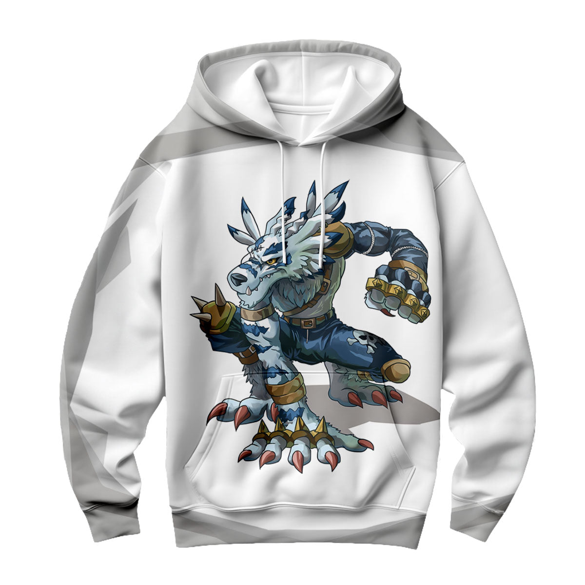 Digimon Adventure Weregarurumon Crouching On White Background Anime Apparel