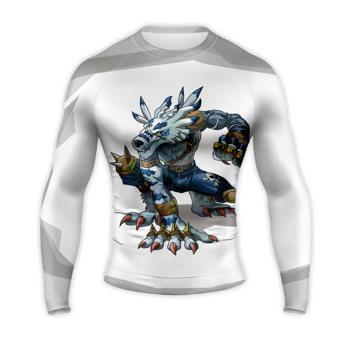 Digimon Adventure Weregarurumon Crouching On White Background Anime Apparel