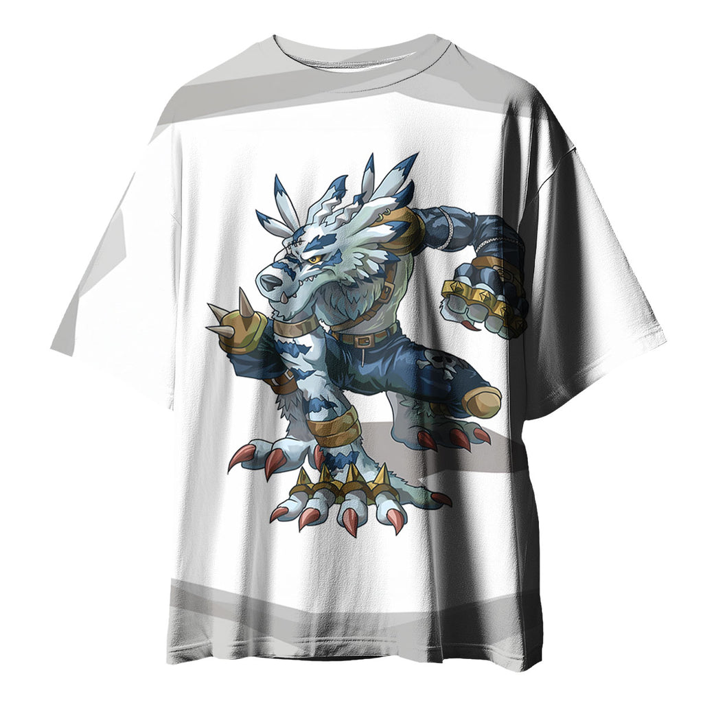 Digimon Adventure Weregarurumon Crouching On White Background Anime Apparel