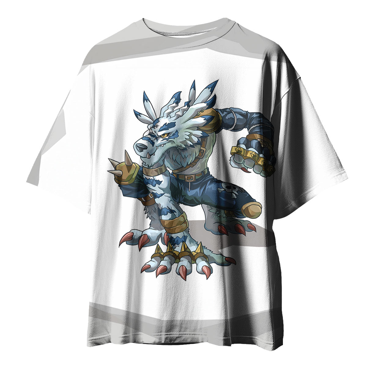 Digimon Adventure Weregarurumon Crouching On White Background Anime Apparel
