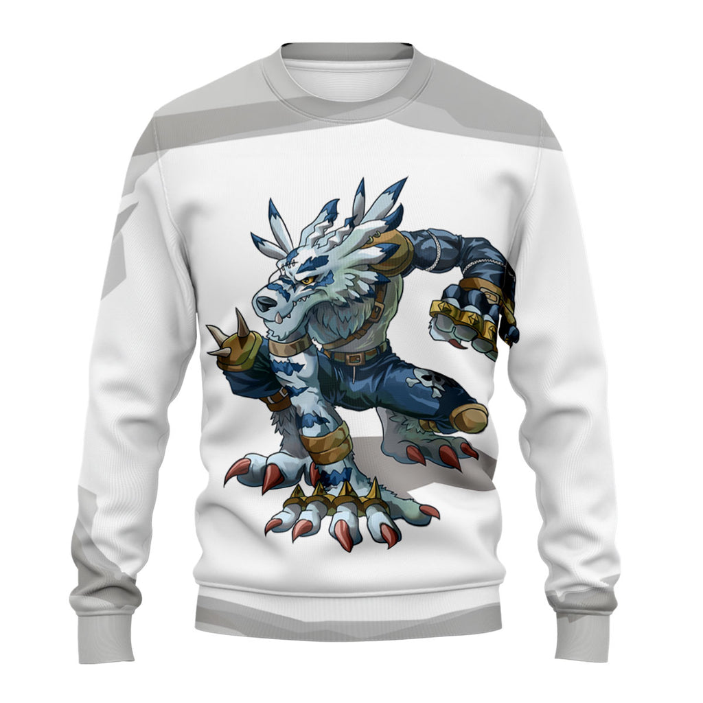 Digimon Adventure Weregarurumon Crouching On White Background Anime Apparel