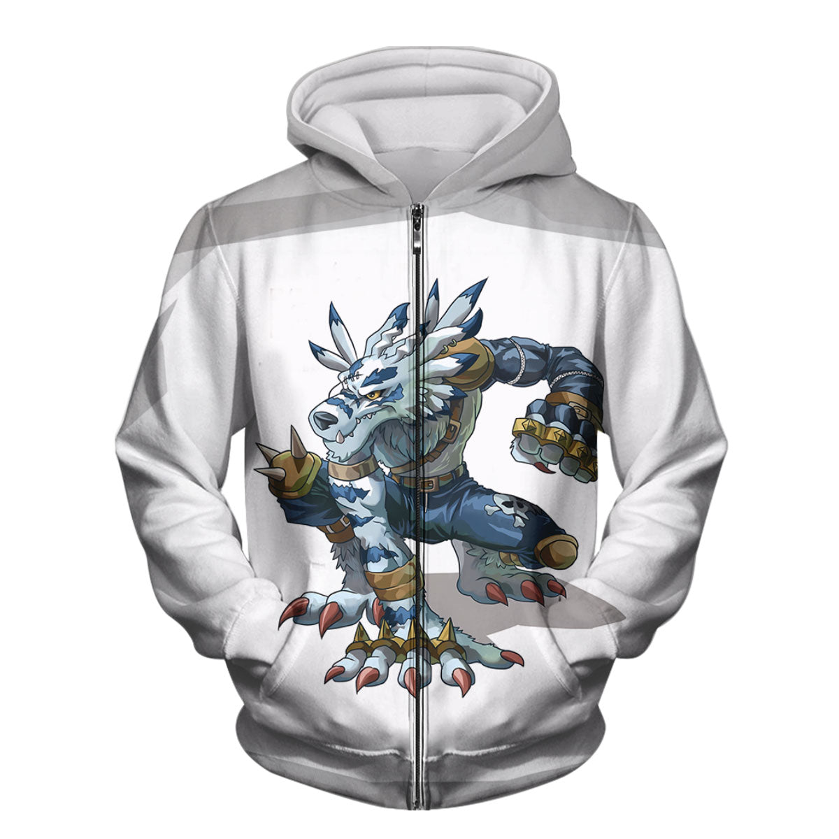 Digimon Adventure Weregarurumon Crouching On White Background Anime Apparel