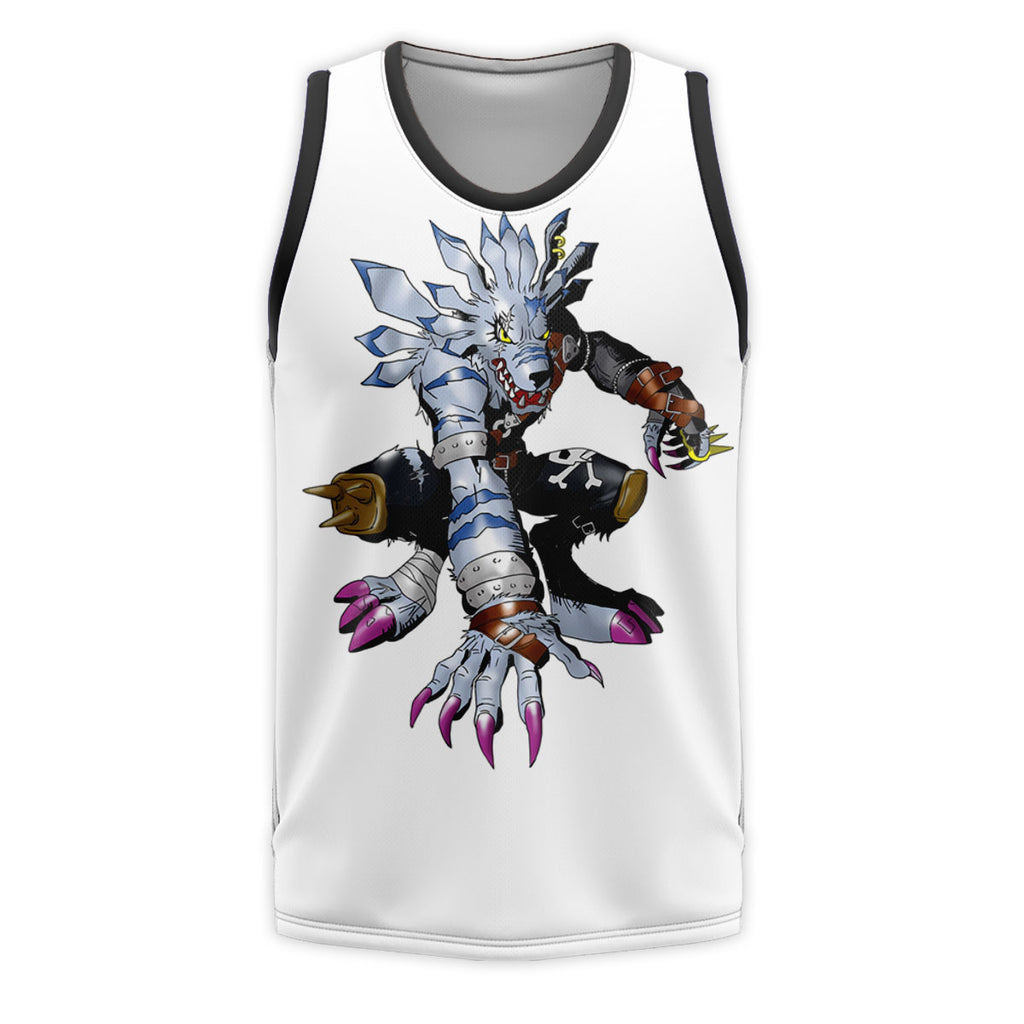 Digimon Adventure Weregarurumon Crouching With White Fur Anime Apparel