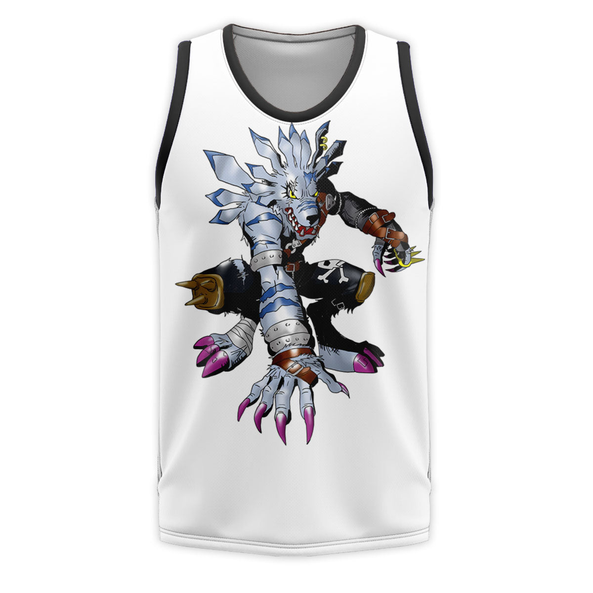 Digimon Adventure Weregarurumon Crouching With White Fur Anime Apparel