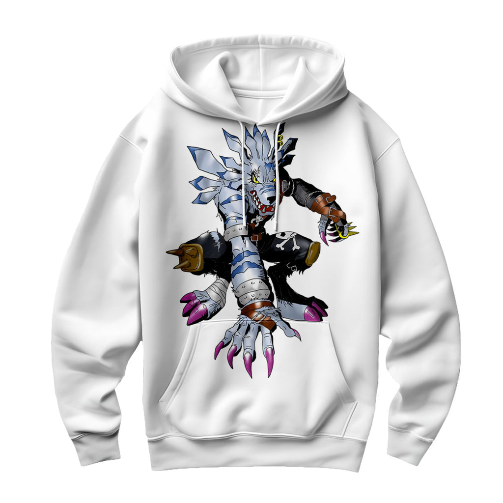 Digimon Adventure Weregarurumon Crouching With White Fur Anime Apparel