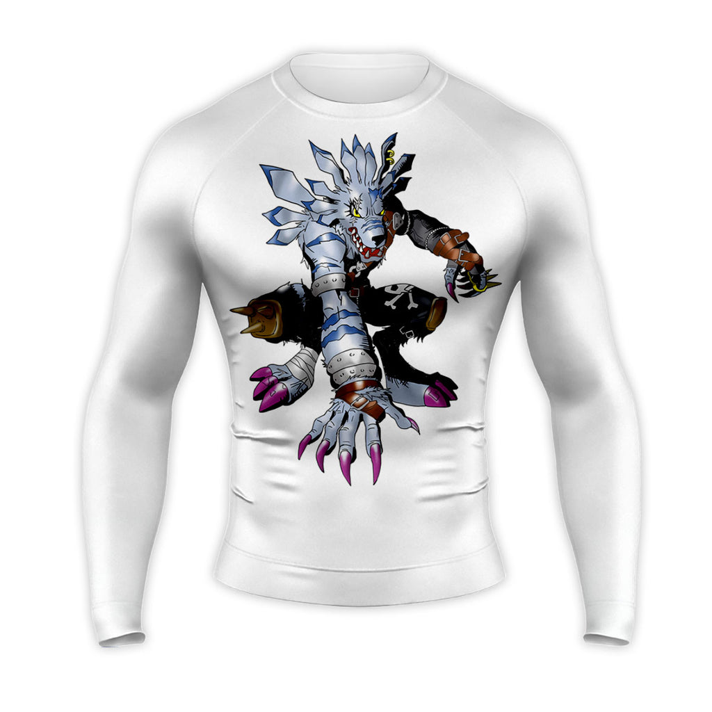 Digimon Adventure Weregarurumon Crouching With White Fur Anime Apparel
