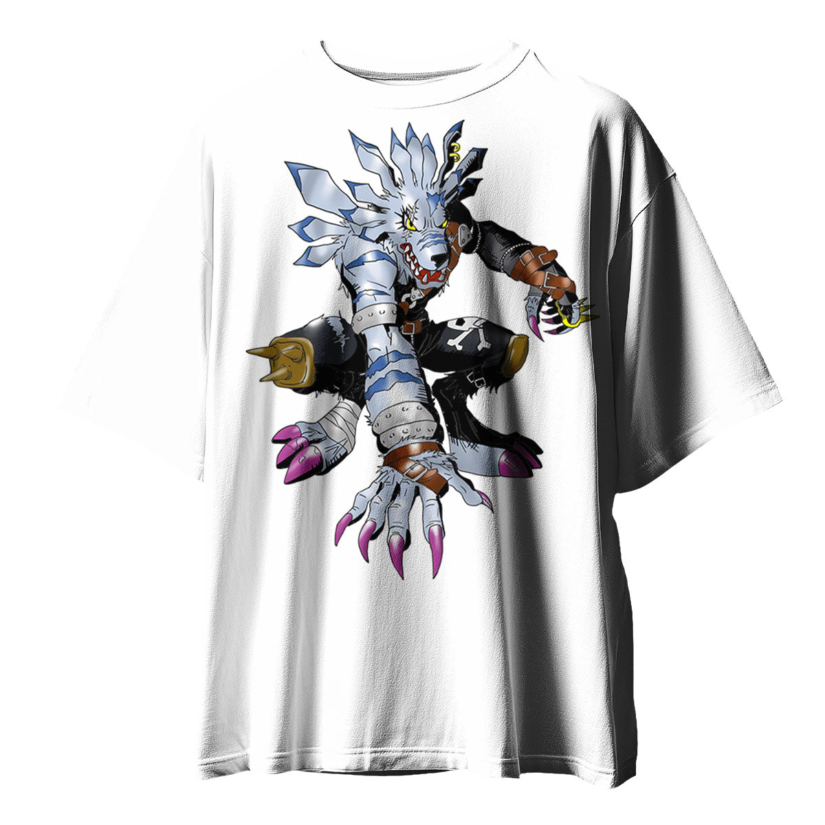Digimon Adventure Weregarurumon Crouching With White Fur Anime Apparel
