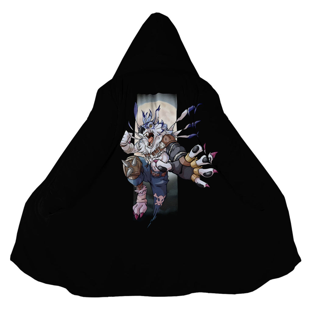 Digimon Adventure Weregarurumon Leaping Against Moonlit Night Anime Apparel