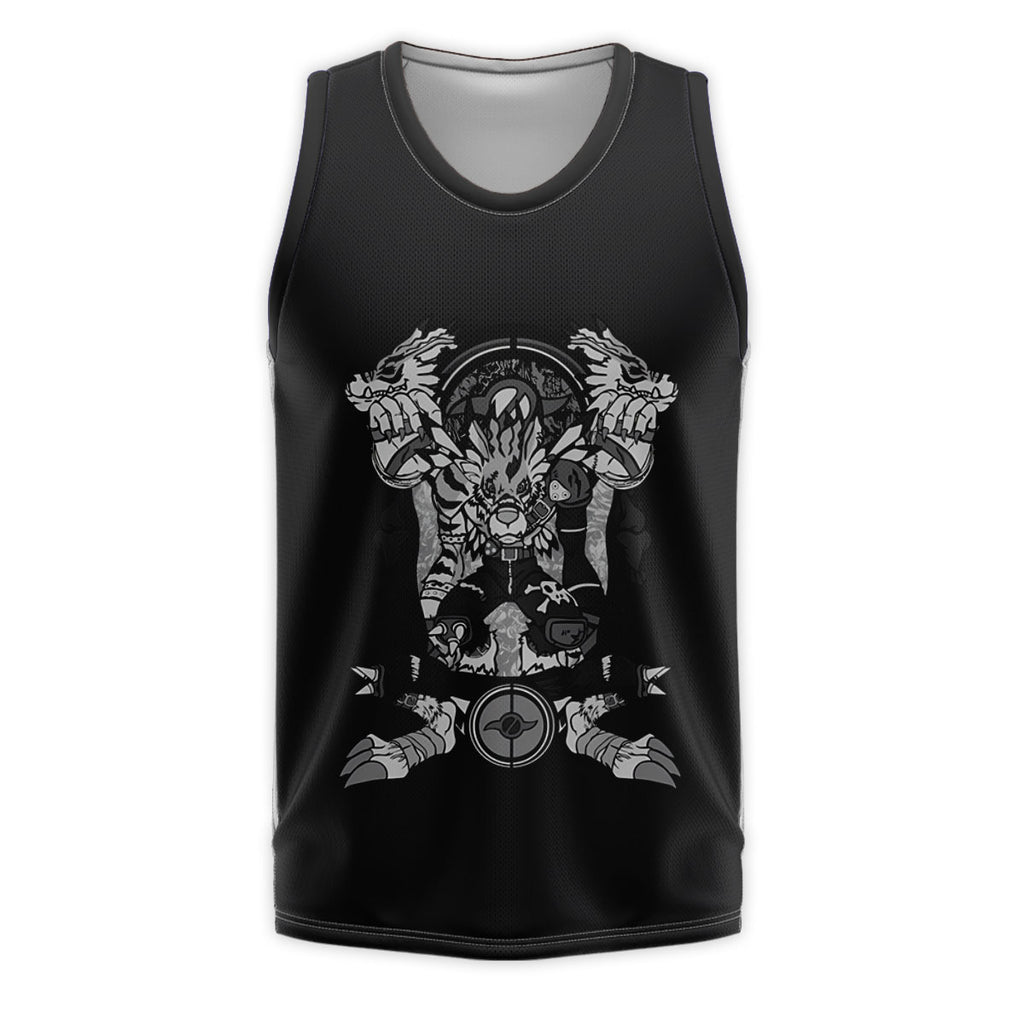 Digimon Adventure Weregarurumon Monochrome Tribal Totem Design Anime Apparel