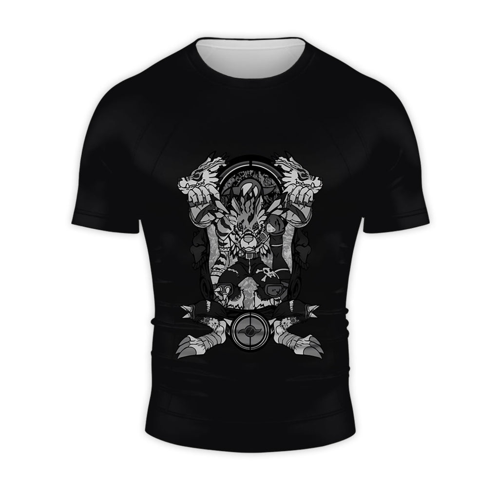 Digimon Adventure Weregarurumon Monochrome Tribal Totem Design Anime Apparel