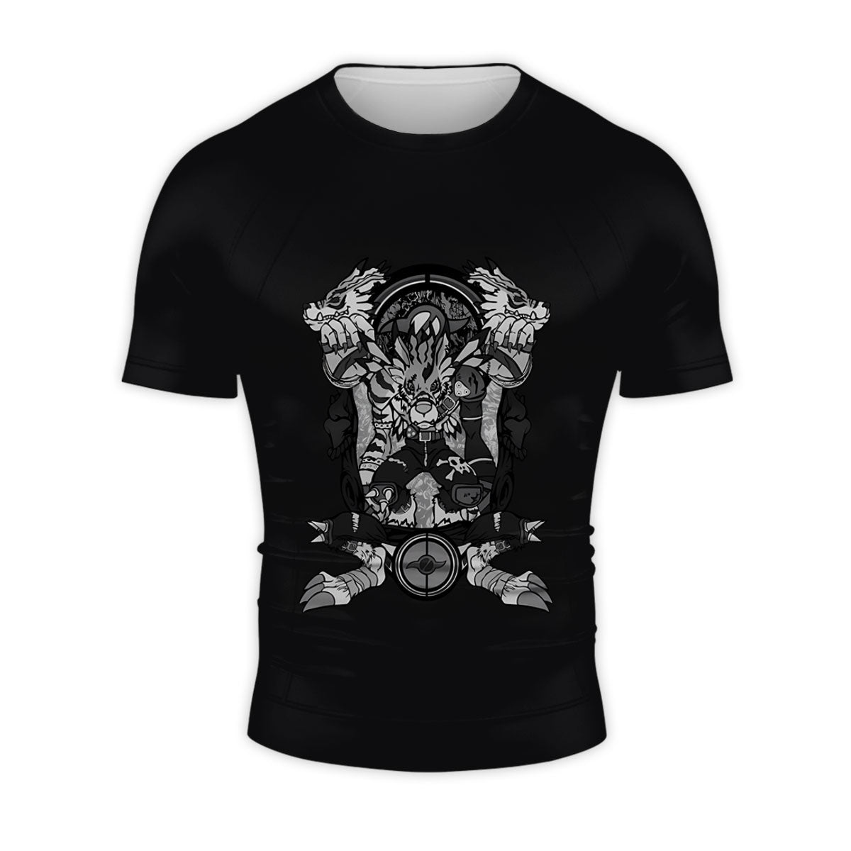 Digimon Adventure Weregarurumon Monochrome Tribal Totem Design Anime Apparel