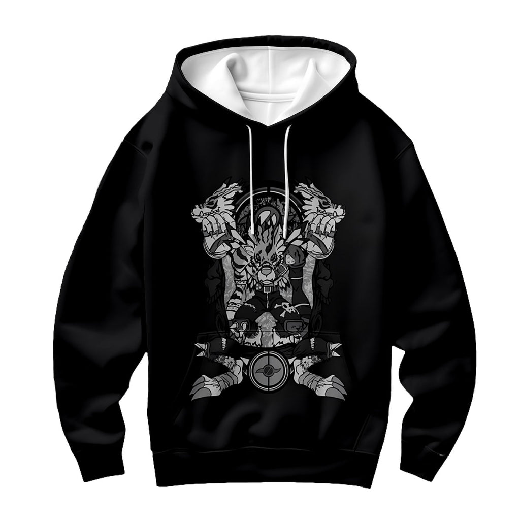 Digimon Adventure Weregarurumon Monochrome Tribal Totem Design Anime Apparel