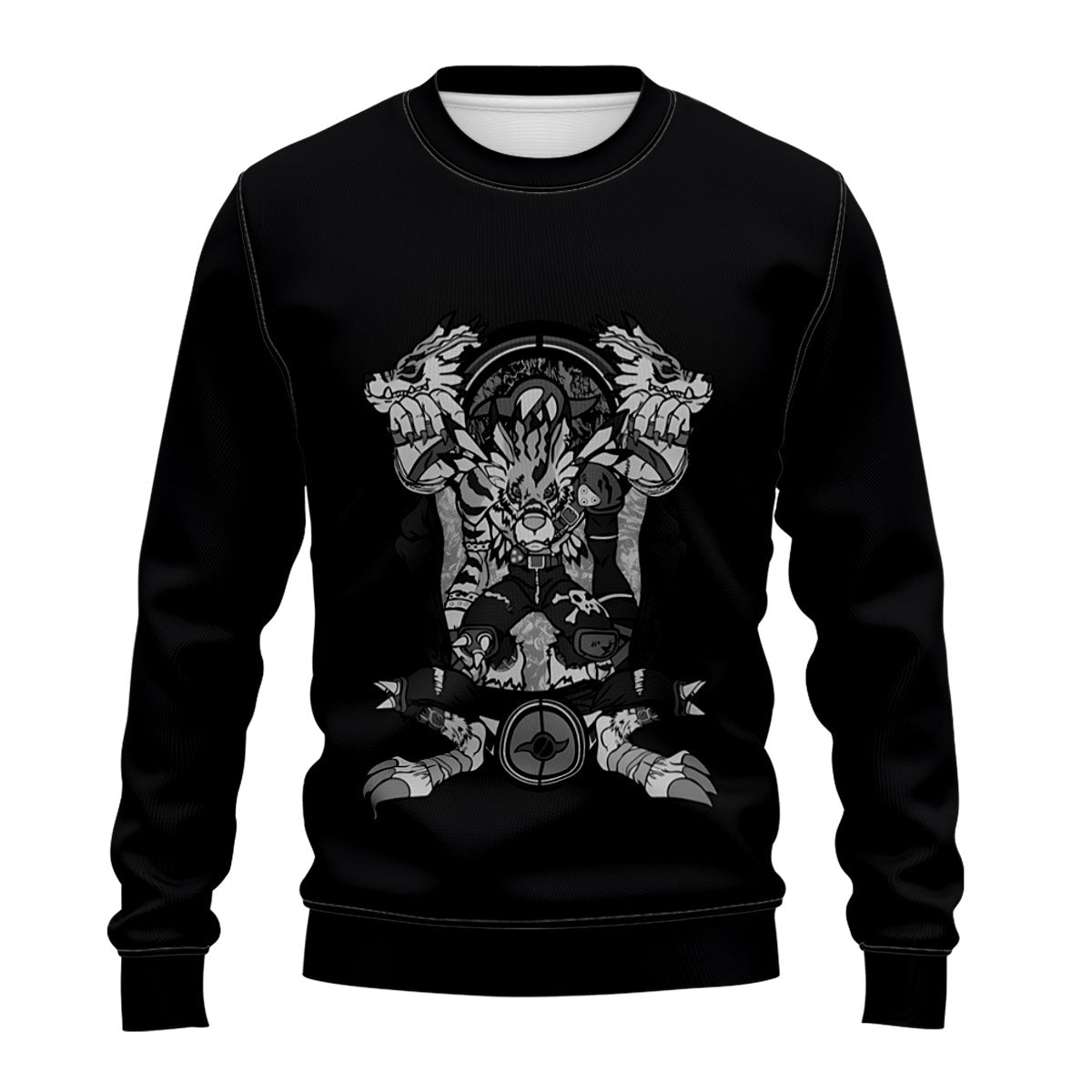 Digimon Adventure Weregarurumon Monochrome Tribal Totem Design Anime Apparel