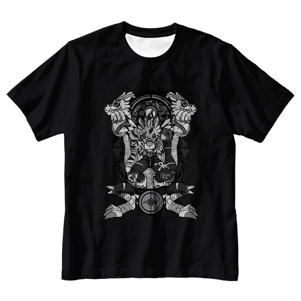 Digimon Adventure Weregarurumon Monochrome Tribal Totem Design Anime Apparel