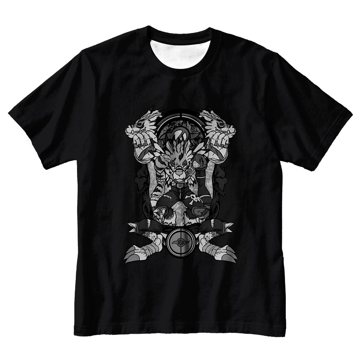 Digimon Adventure Weregarurumon Monochrome Tribal Totem Design Anime Apparel