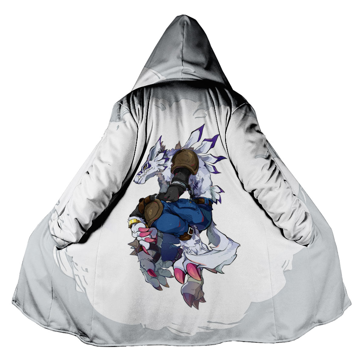 Digimon Adventure Weregarurumon Posing White Action Stance Anime Apparel