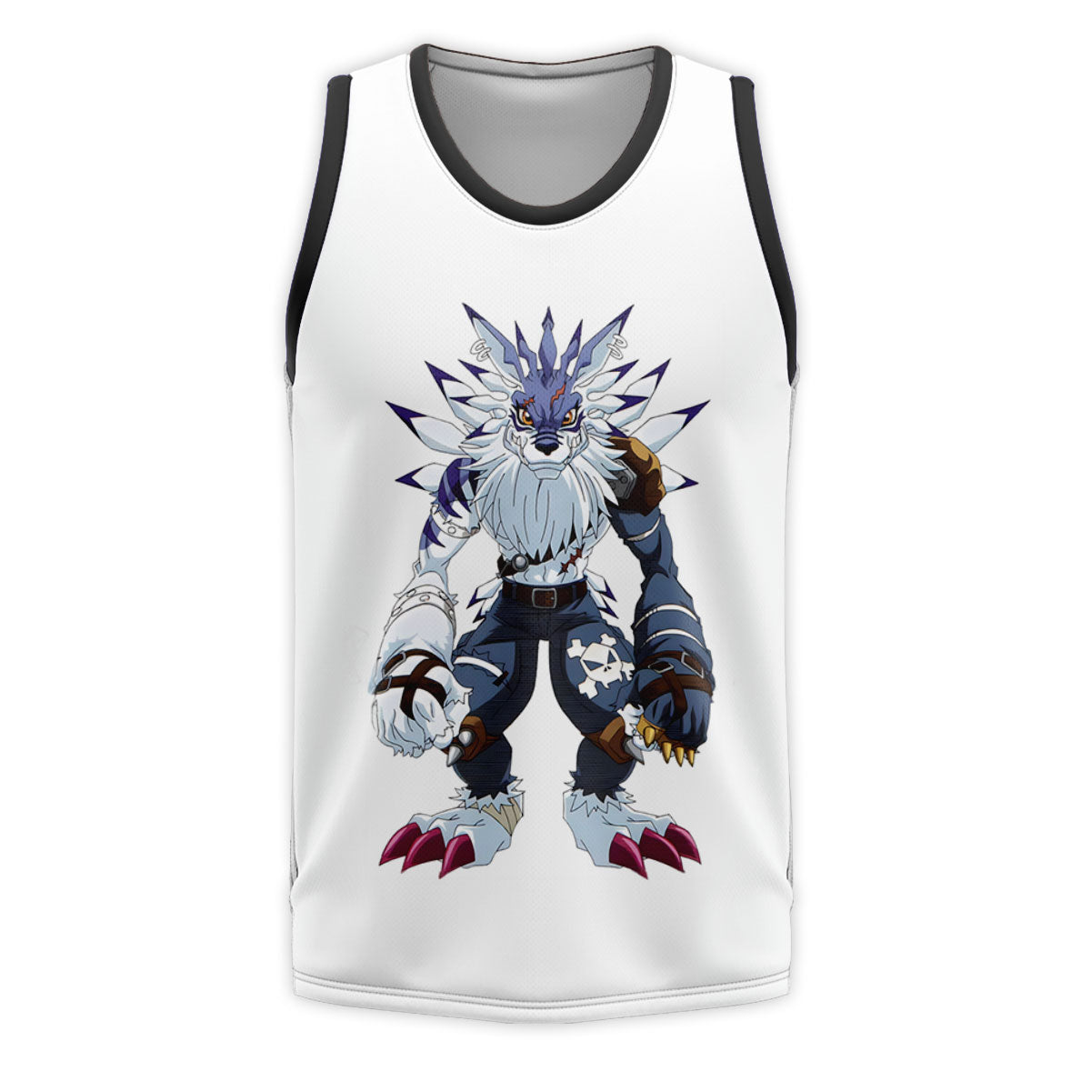 Digimon Adventure Weregarurumon Standing White And Blue Anime Apparel