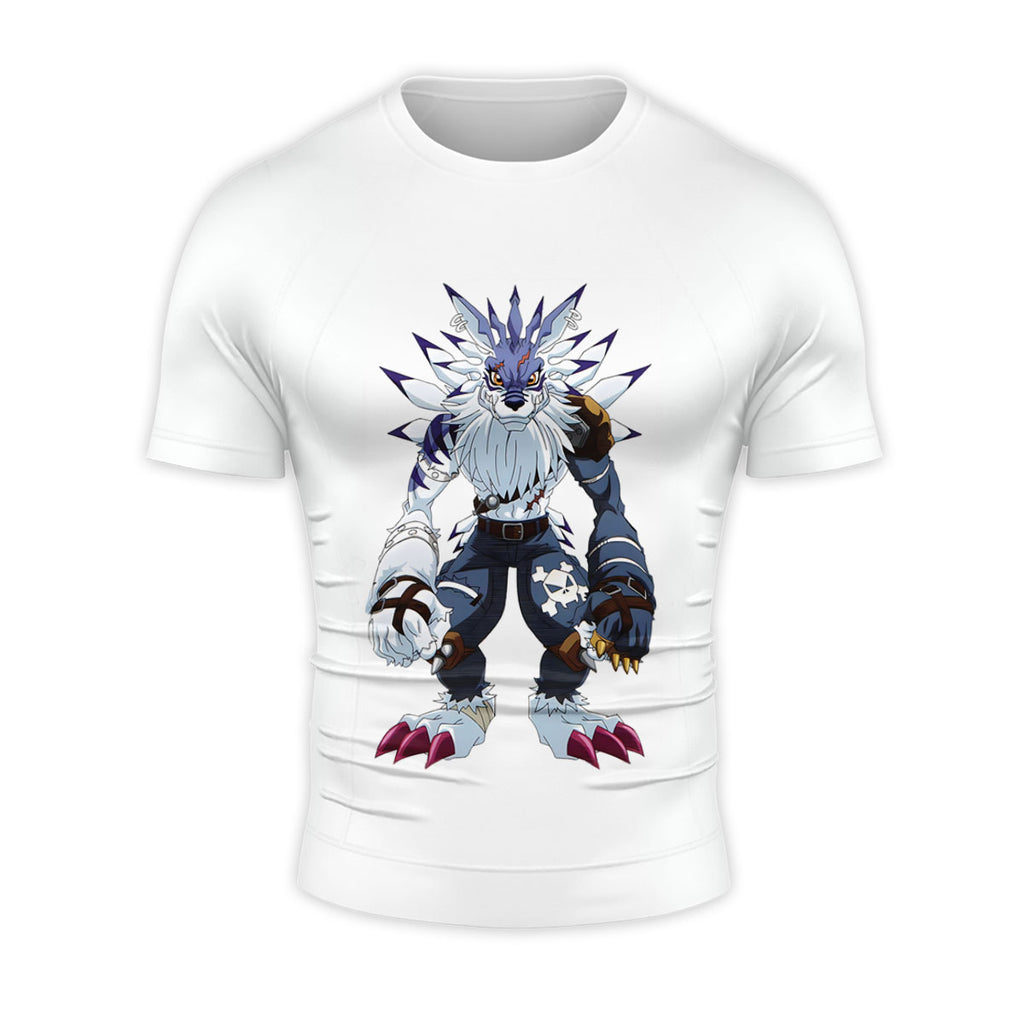 Digimon Adventure Weregarurumon Standing White And Blue Anime Apparel