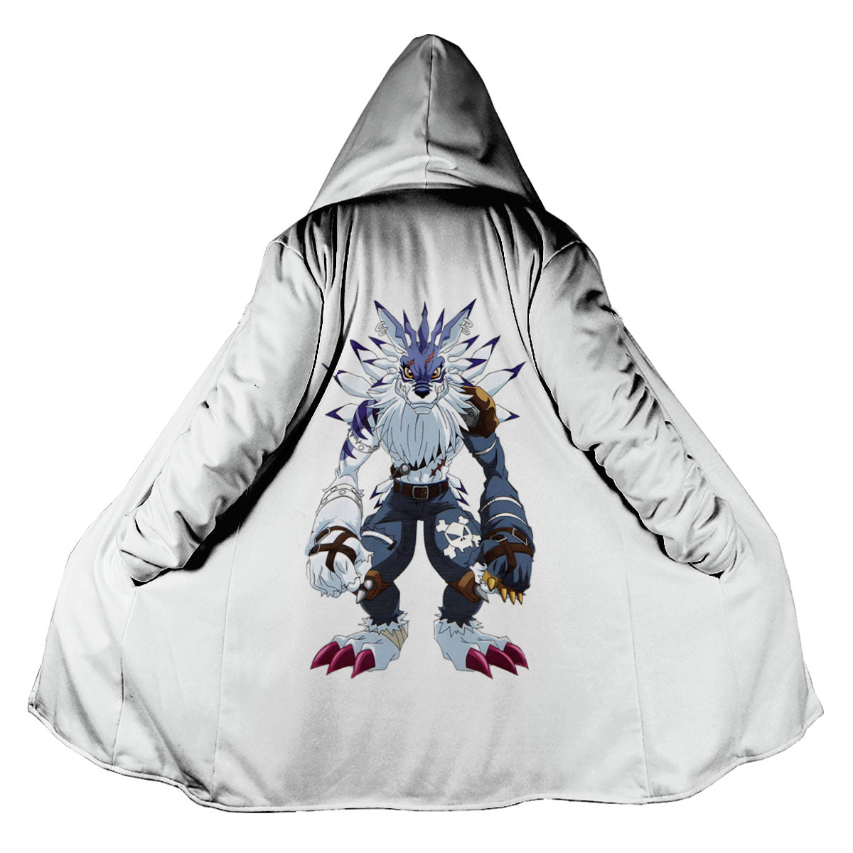 Digimon Adventure Weregarurumon Standing White And Blue Anime Apparel