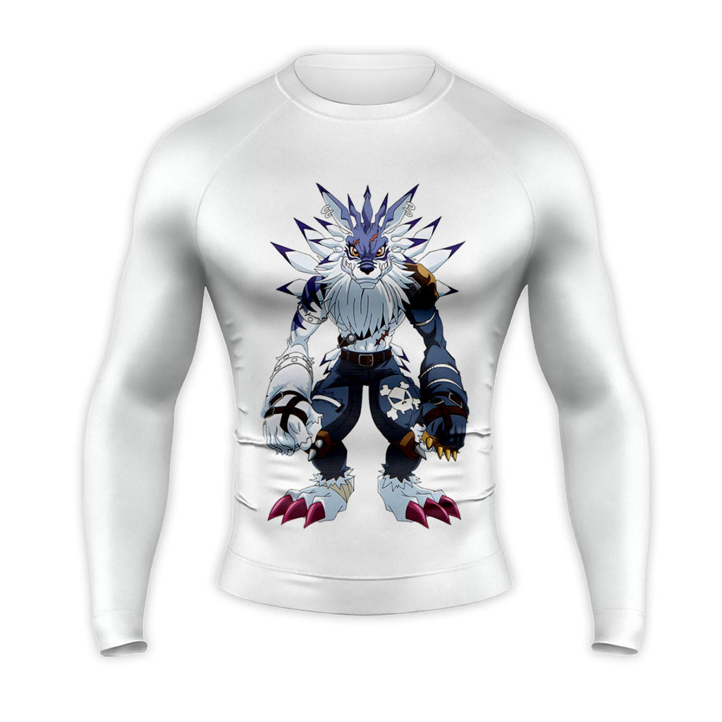 Digimon Adventure Weregarurumon Standing White And Blue Anime Apparel