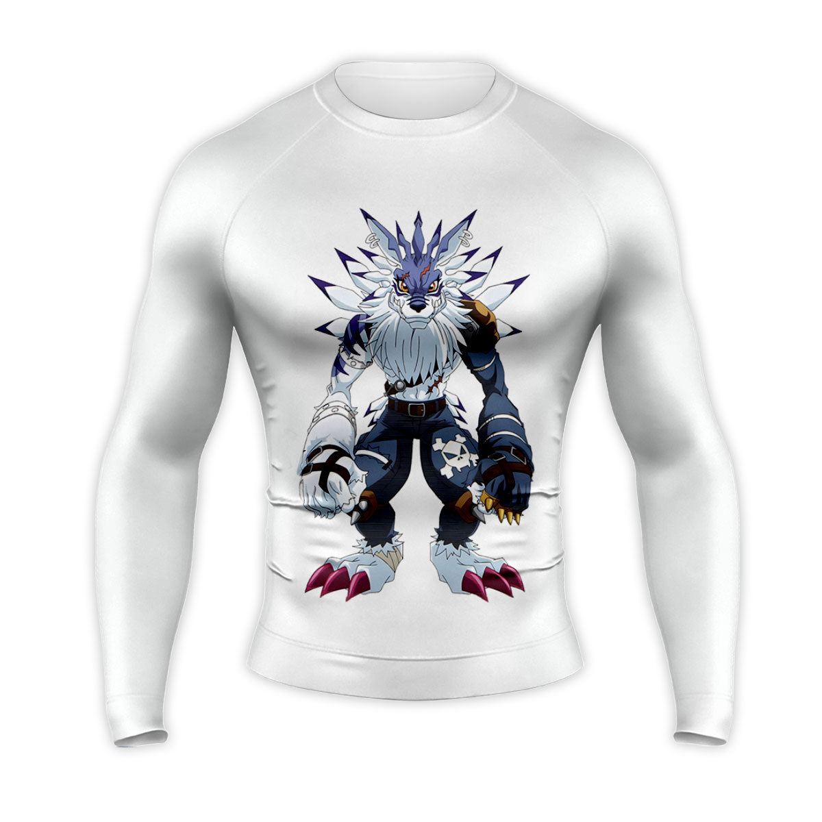Digimon Adventure Weregarurumon Standing White And Blue Anime Apparel