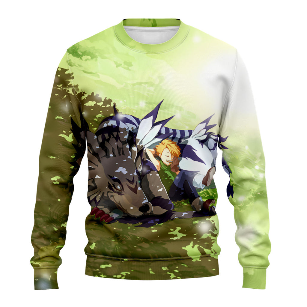 Digimon Adventure Yamato And Gabumon Taking A Peaceful Rest Anime Apparel