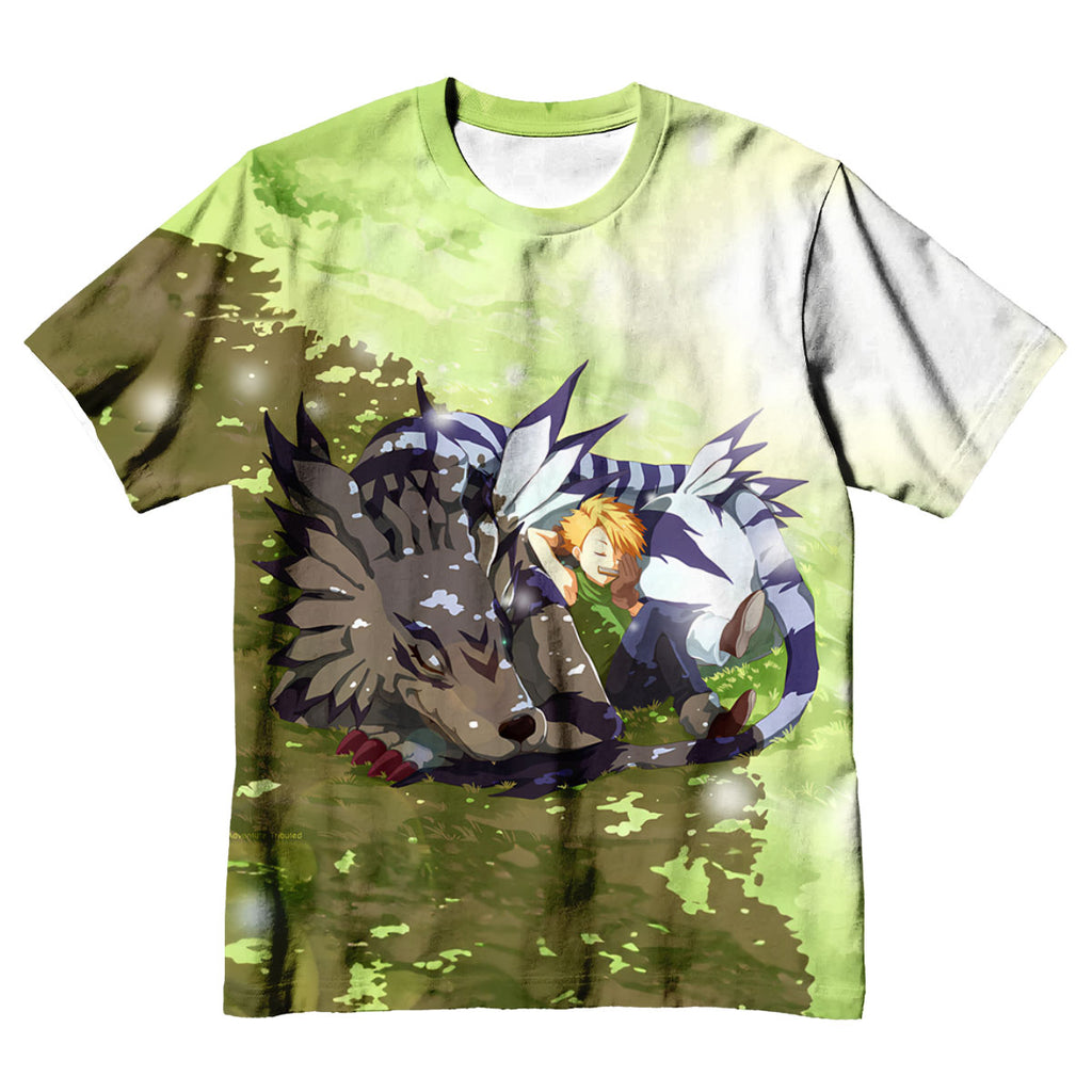 Digimon Adventure Yamato And Gabumon Taking A Peaceful Rest Anime Apparel
