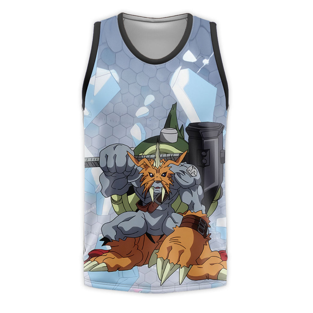 Digimon Adventure Zudomon Standing Wielding Hammer Weapon Anime Apparel