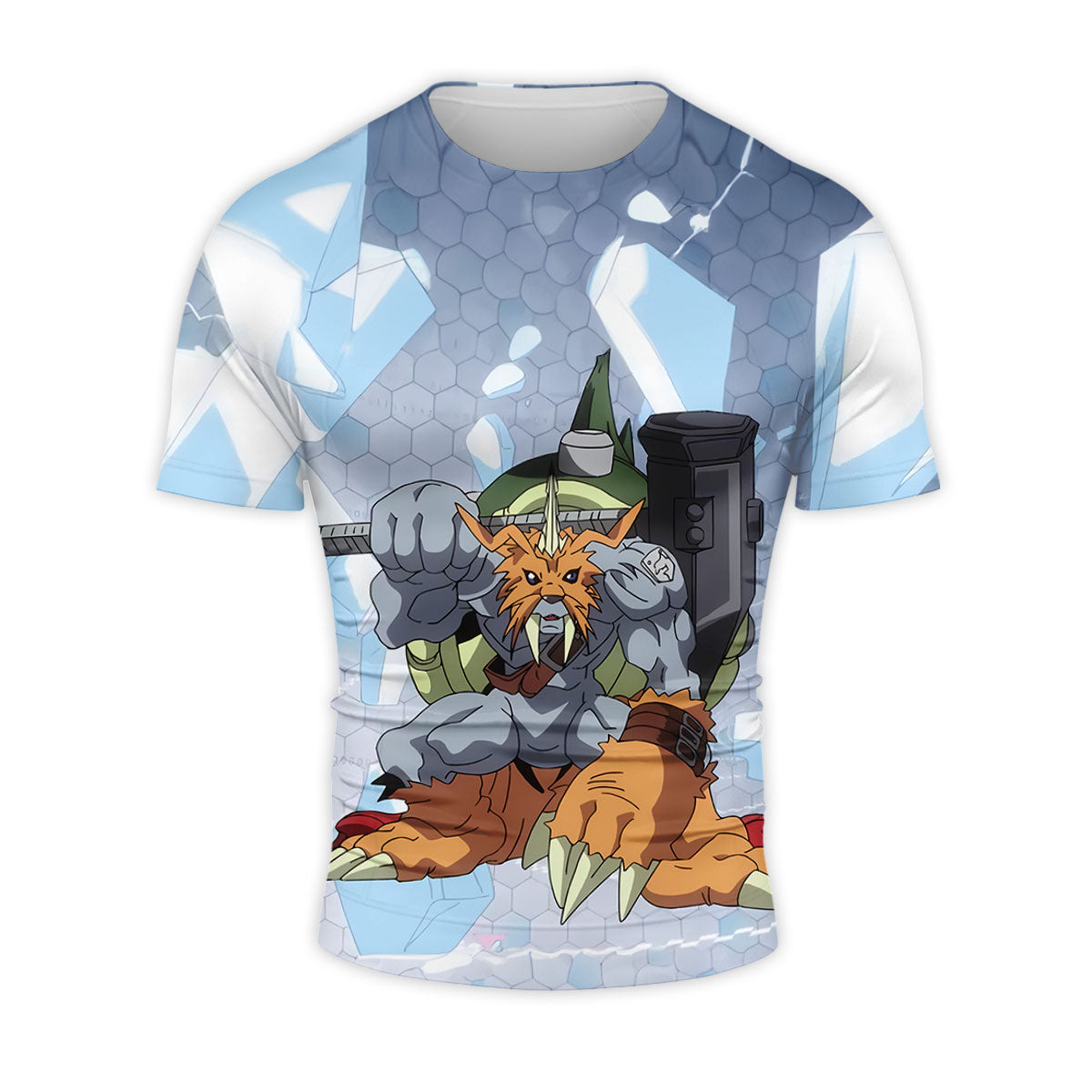 Digimon Adventure Zudomon Standing Wielding Hammer Weapon Anime Apparel