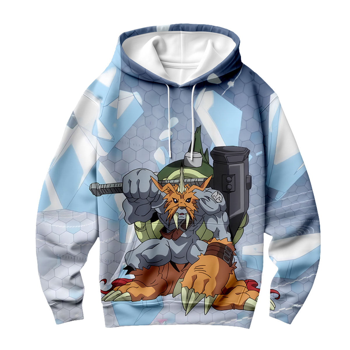 Digimon Adventure Zudomon Standing Wielding Hammer Weapon Anime Apparel