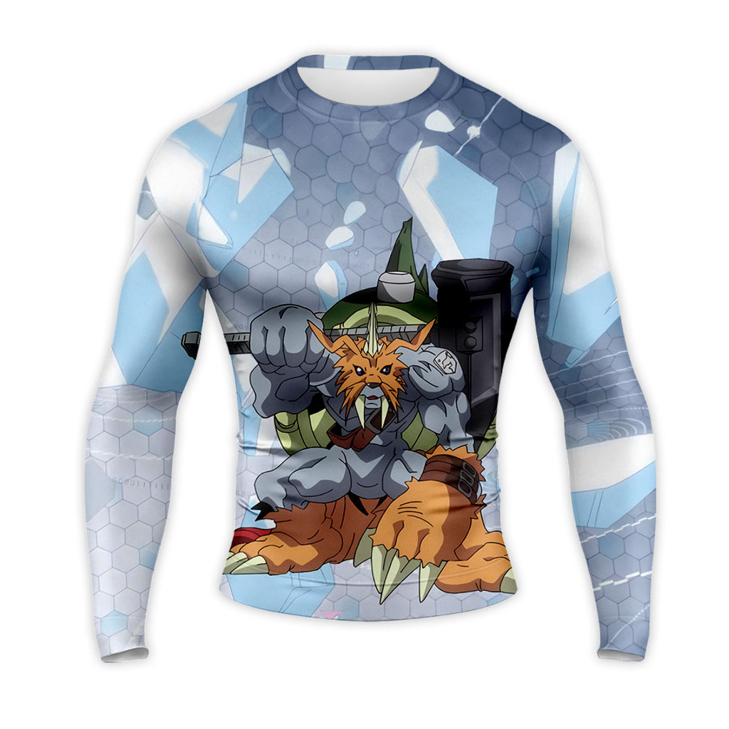 Digimon Adventure Zudomon Standing Wielding Hammer Weapon Anime Apparel
