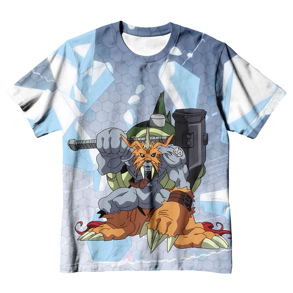 Digimon Adventure Zudomon Standing Wielding Hammer Weapon Anime Apparel