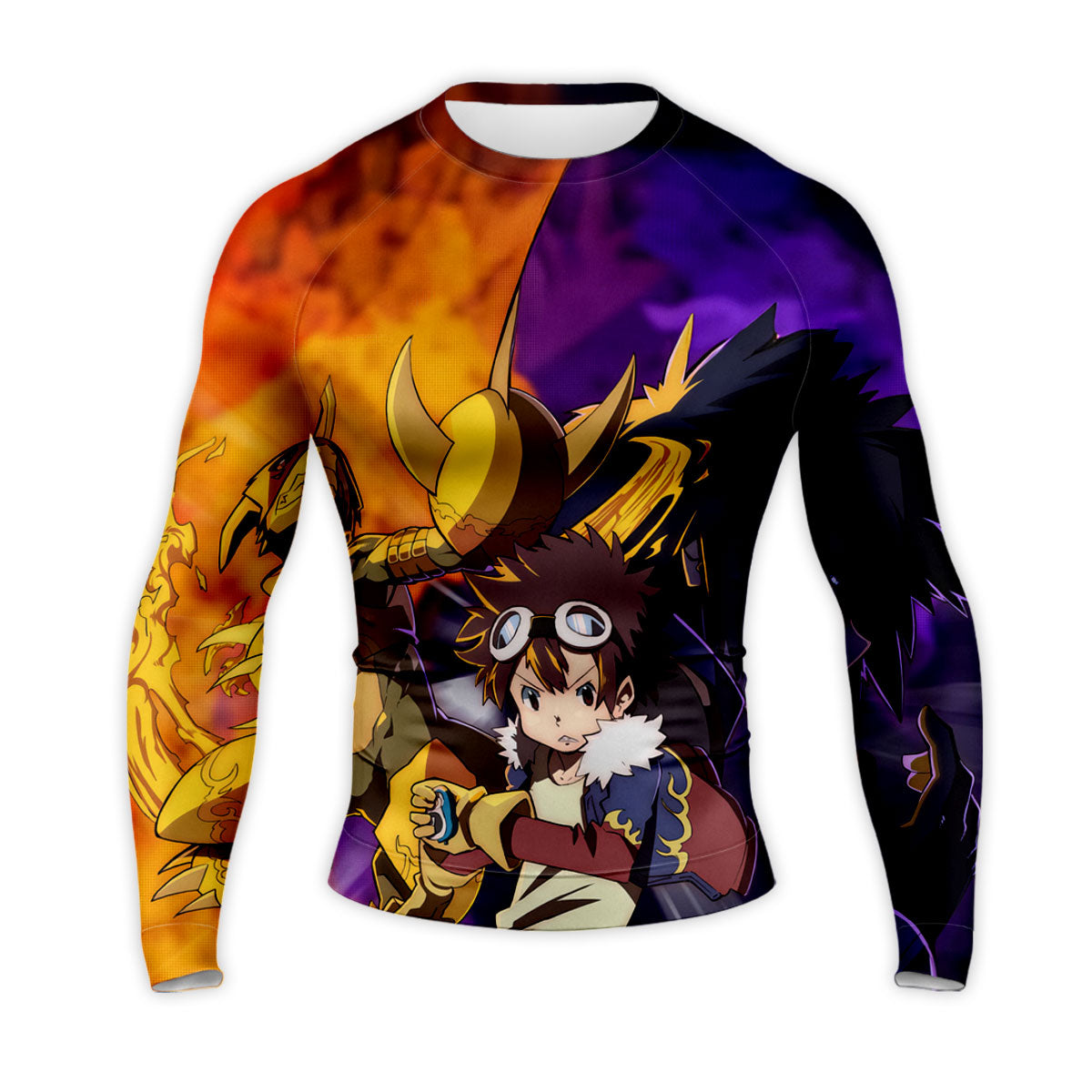 Digimon Fladramon Battling Megalogrowmon In Fierce Combat Anime Apparel