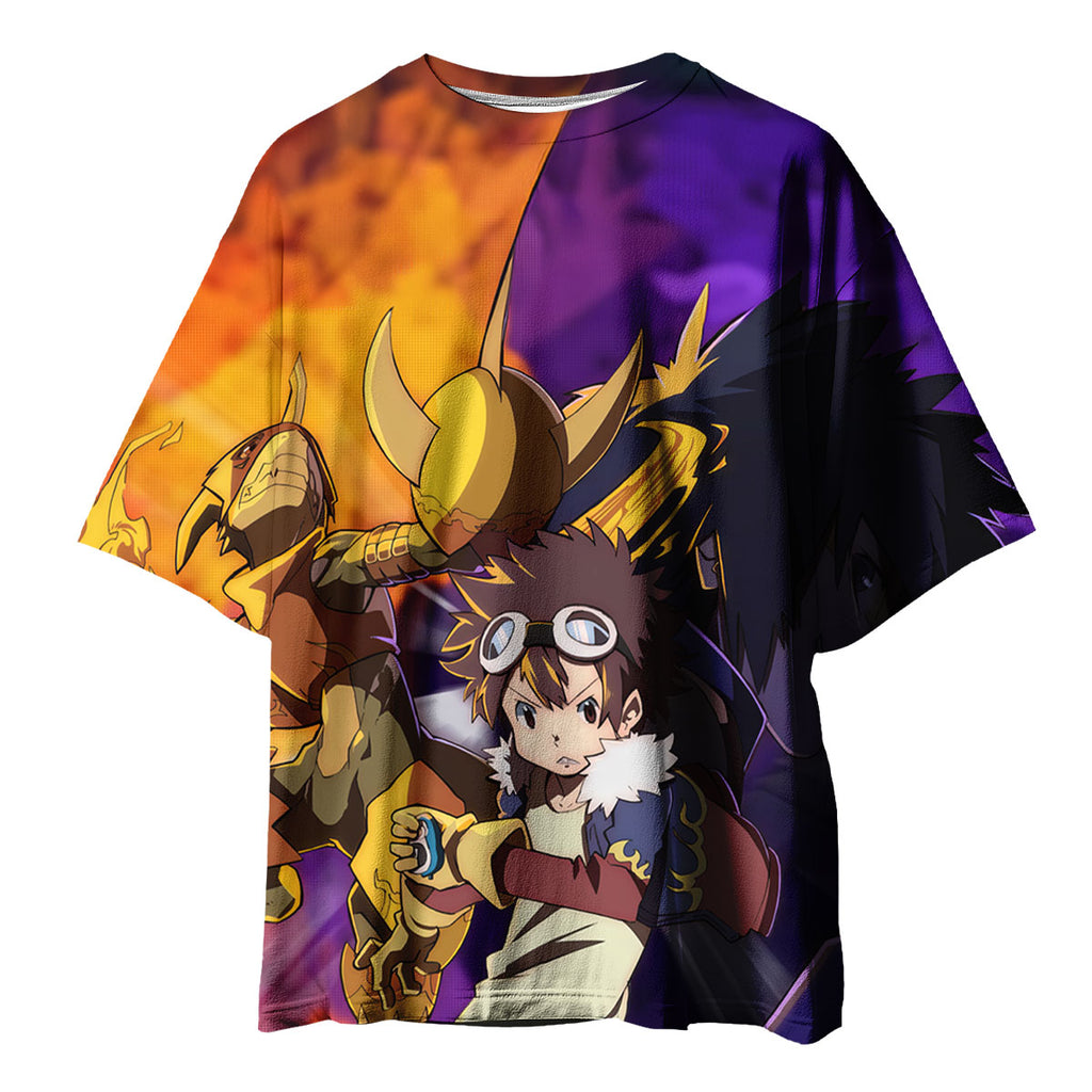 Digimon Fladramon Battling Megalogrowmon In Fierce Combat Anime Apparel