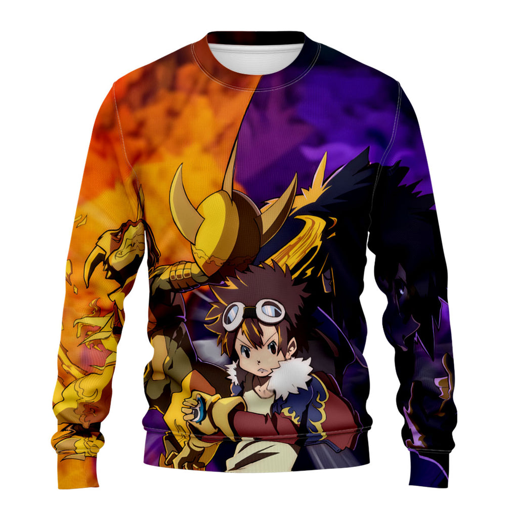 Digimon Fladramon Battling Megalogrowmon In Fierce Combat Anime Apparel